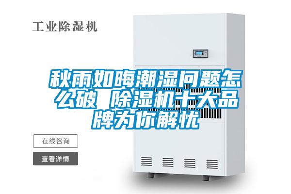 欧美成色手机在线观看 秋雨如晦潮湿问题怎么破 除湿机十大品牌为你解忧