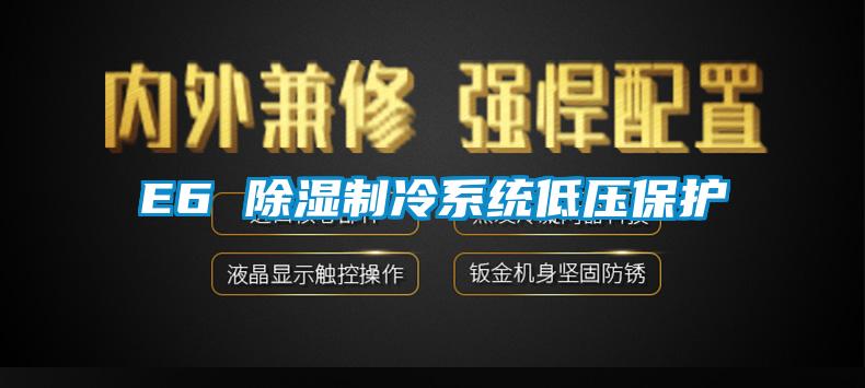 欧美成色手机在线观看 E6 除湿制冷系统低压保护